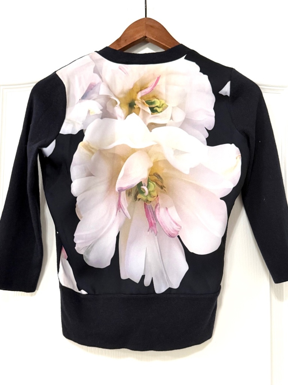 Ted Baker London Floral Woven-Back Knit Cardigan Shrug - Sz 0 (US XS)